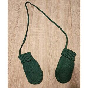 Hanna Andersson Green Infant Size Xxs Mittens On A String